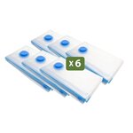 Pack and Move - Lot 6 Housses Rangement Sous Vide - Taille XL 70 x 100 cm - Sac de Compression - Couettes Oreillers - Gros Format - Fermeture Zip