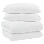 vidaXL Duvet d'hiver avec oreiller 3 pc Blanc Microfibre