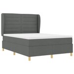 vidaXL Lit à ressorts avec matelas gris foncé 90x190 cm Gris foncé