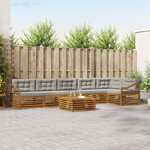 vidaXL Ensemble de canapés d'extérieur 7 pc Gris Naturel et Clair