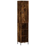 vidaXL Buffet haut Chêne fumé 34 5x34x180 cm Bois d'ingénierie