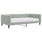 vidaXL Lit de jour avec matelas gris clair 100x200 cm velours