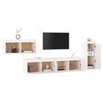 vidaXL Meubles TV 4 Pièces Blanc Bois massif de pin