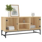vidaXL Meuble TV avec portes en verre chêne sonoma 102x37x50 cm