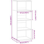 vidaXL Buffet haut chêne marron 50x41x124 cm bois d'ingénierie