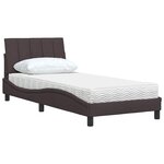 vidaXL Lit avec matelas Hanko marron foncé 80x200 cm tissu