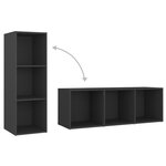 Vidaxl meuble tv gris 107x35x37 cm aggloméré