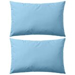 vidaXL Oreiller d'extérieur lot de 2 60 x 40 cm Bleu clair