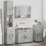 vidaXL Ensemble de mobilier de salle de bain 4 Pièces Gris béton