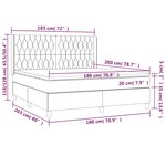 vidaXL Sommier à lattes de lit matelas et LED Gris foncé 180x200 cm