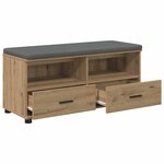 vidaXL Banc d'entrée avec coussin Chêne artisanal 100 x 38 x 46 cm