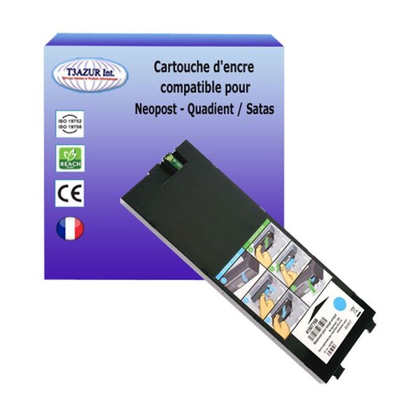 cartouche compatible avec NEOPOST IS-5000 / IS-6000- 7210587L / 4150778B - ENCRE BLEUE - (TYPE HZ) - T3AZUR