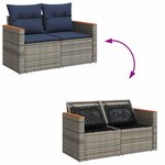vidaXL Salon de jardin avec coussins 6 Pièces gris résine tressée acacia