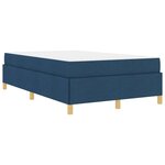 vidaXL Lit à ressorts avec matelas Bleu et Blanc 120 x 200 cm tissu