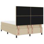 vidaXL Lit à ressorts Manuel Gris clair et blanc 193 x 144 x 128 cm