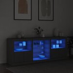 vidaXL Buffet avec lumières LED noir 181 5x37x67 cm