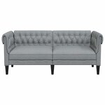 vidaXL Canapé Chesterfield 2 places gris clair tissu