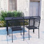 vidaXL Mobilier à dîner d'extérieur 5 Pièces Noir Verre et acier