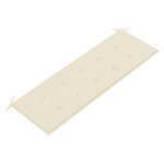 vidaXL Banc Batavia avec coussin crème 150 cm Bois de teck massif