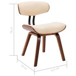 vidaXL Chaises à manger lot de 2 crème bois courbé et similicuir