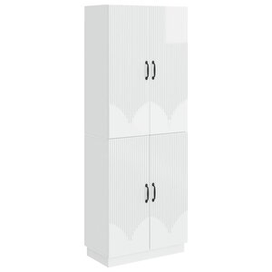 vidaXL Ensemble de Meubles 2 Pièces Blanc brillant Bois d'ingénierie