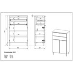 Germania commode gw-mauresa 34x60x97 cm graphite et blanc