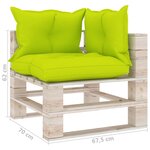 vidaXL Canapé palette de jardin 4 places avec coussins bois de pin