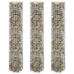 vidaXL Lit surélevé à gabion circulaire 3Pièces Acier galvanisé Ø30x150cm