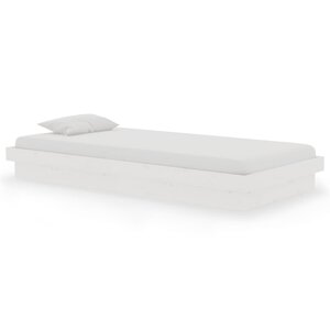 vidaXL Cadre de lit sans matelas blanc bois massif