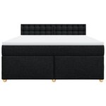 vidaXL Sommier à lattes de lit avec matelas Noir 180x200 cm Tissu