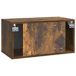 vidaXL Meuble TV mural Chêne fumé 59 5 x 31 x 30 cm Bois d'ingénierie