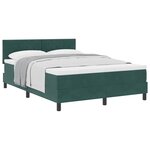 vidaXL Lit à ressorts avec tête de lit Vert foncé 140 x 200 cm Velours