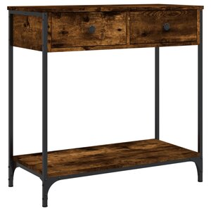 vidaXL Table console chêne fumé 75x34 5x75 cm bois d'ingénierie