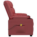 vidaXL Fauteuil de massage Rouge bordeaux Similicuir