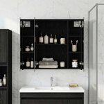 vidaXL Armoire Miroir de Salle de Bain Chêne noir 80 x 14.5 x 70 cm