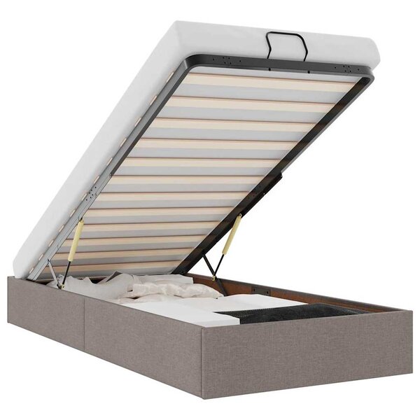 vidaXL Cadre de lit ottoman sans matelas taupe 90x190 cm tissu