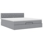 VidaXL Cadre de lit ottoman et matelas gris clair 200x200cm tissu