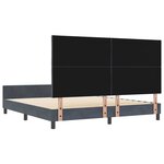 vidaXL Cadre de lit avec tête de lit Gris foncé 180 x 200 cm Velours