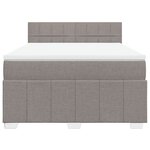 vidaXL Sommier à lattes de lit avec matelas Taupe 140x190 cm Tissu