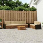 vidaXL Ensemble de canapés d'extérieur 7 Pièces Naturel et Beige