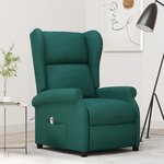 vidaXL Fauteuil inclinable électrique à oreilles vert foncé tissu
