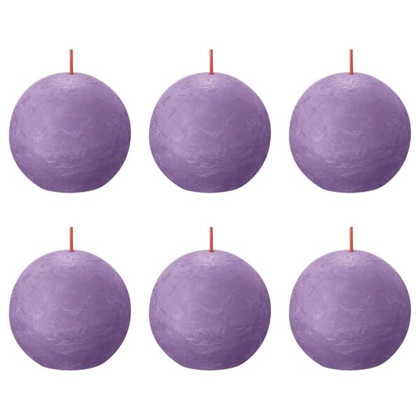 Bolsius Bougies boule rustiques Shine 6 Pièces 76x71 mm Violet vibrant