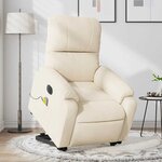 vidaXL Fauteuil inclinable de massage électrique beige microfibres
