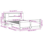 vidaXL Lit bibliothèque sans matelas 135x190 cm bois de pin massif