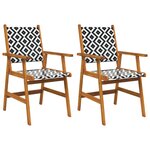 vidaXL Chaises de jardin lot de 2 Bois d'acacia solide