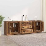 vidaXL Buffets 3 Pièces Chêne noir 210 x 35 5 x 67 5 cm Bois d'ingénierie