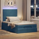 vidaXL Cadre de lit ottoman avec matelas bleu foncé 120x190 cm velours