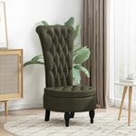 vidaXL Fauteuil à pantoufle Vert armée 56 5 x 70 x 110 cm Simili daim