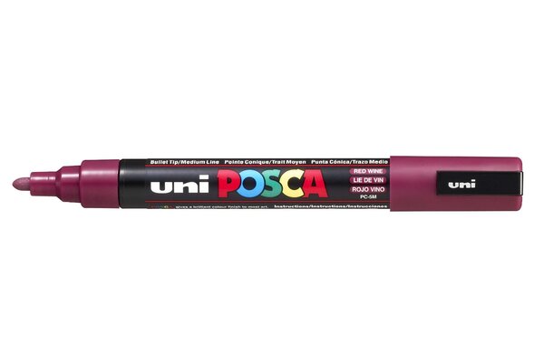 Marqueur pointe conique moyenne posca pc5m 1 8 - 2 5mm lie de vin x 6 posca