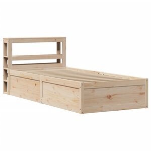 vidaXL Cadre de lit avec tête de lit 90x190 cm bois de pin massif